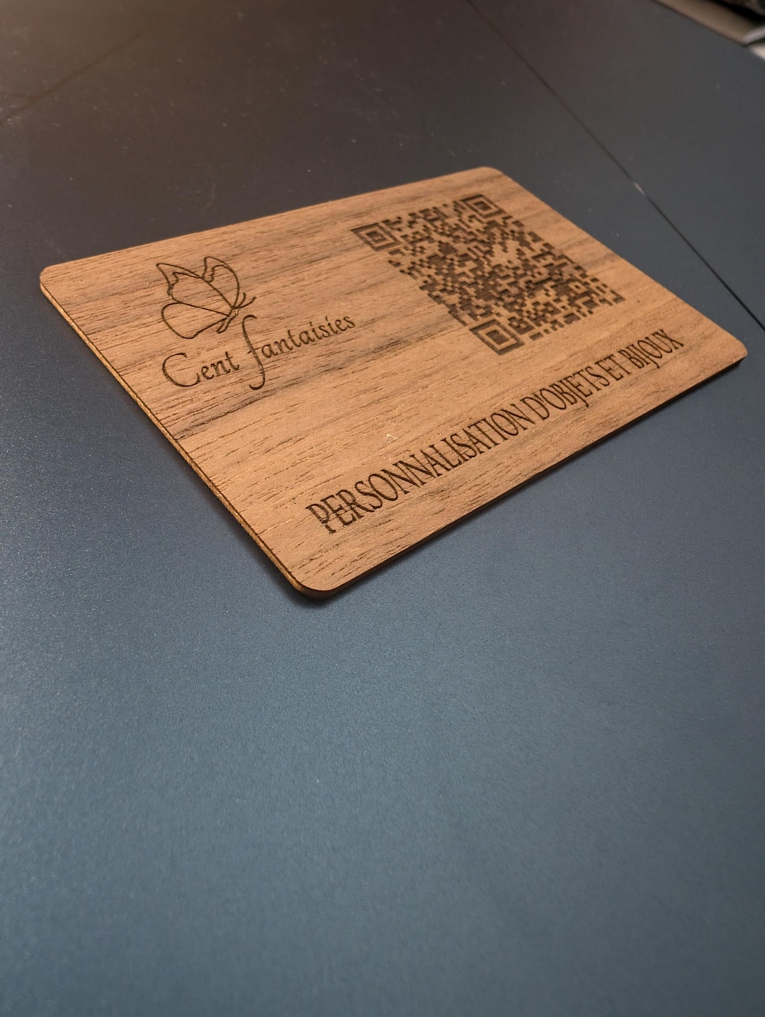 NFC Wooden Business Card Personalized by Laser Engraving Logo QR Code ...