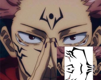 Sukuna Face Mark Temporary Tattoo – JJK Cosplay Face Tattoo
