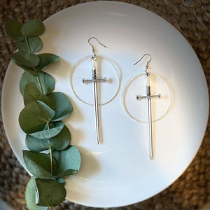 Sword Hoop Earrings