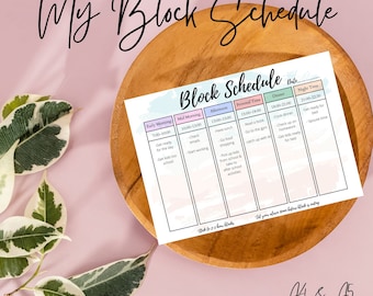 Block Schedule, Day Planner, Block plan your day