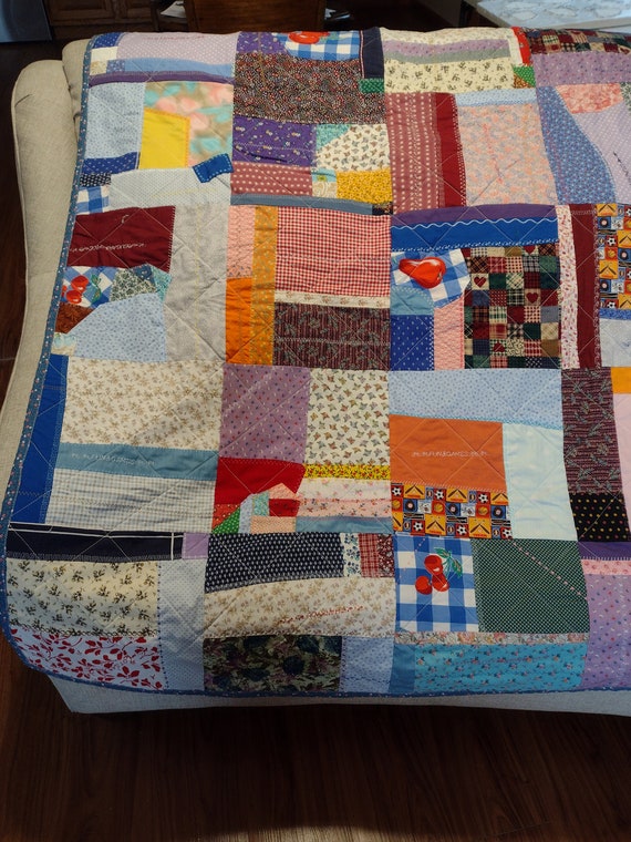 Patchwork Quilt W fleece Backing Etsy