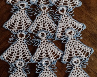 12 Crocheted Angel Ornaments