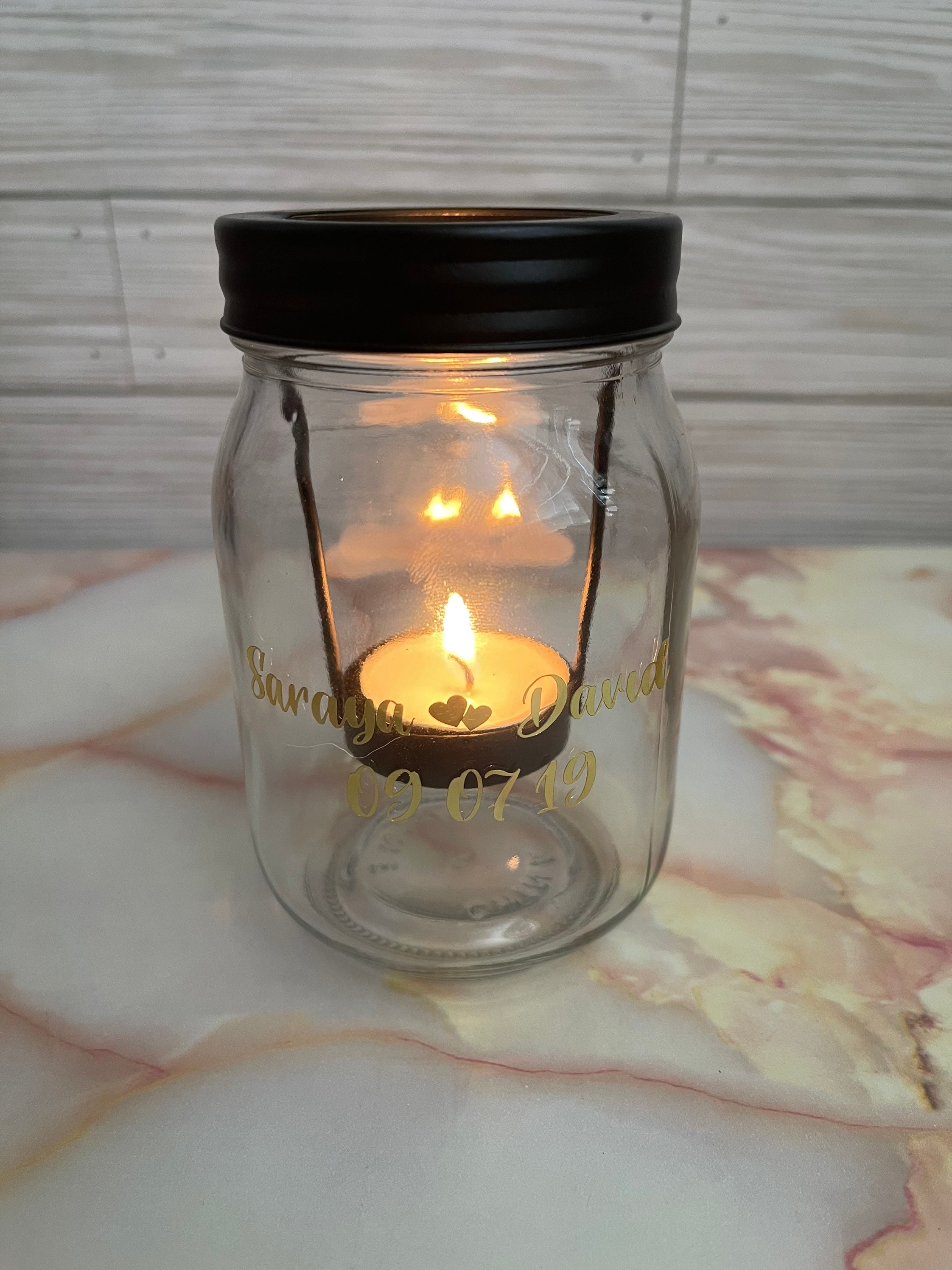Tea Light Mason Jar Candle Holder Anniversary Wedding Home Decor