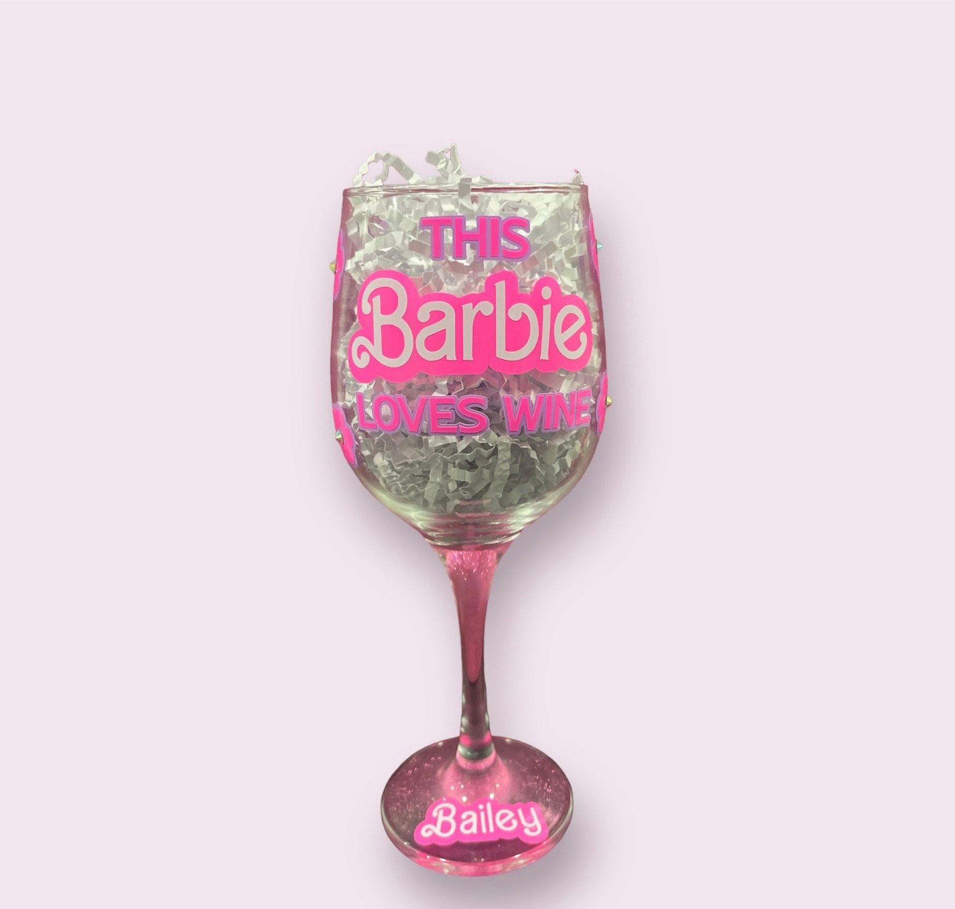 Dragon Glassware x Barbie Wine Glasses, Pink and Magenta Crystal Glass, As  Seen in Barbie The Movie, 17.5 oz Capacity, Set of 2