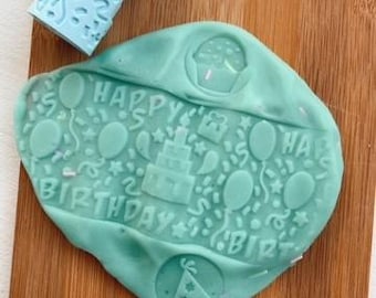 3D Printed Birthday Roller - for Playdough or Kinetic Sand