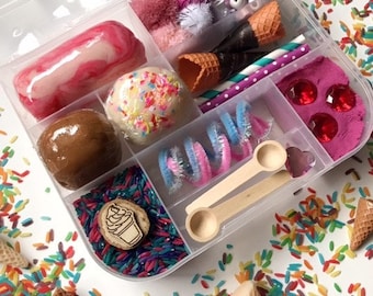 Ice Cream Shoppe Playdough Sensory Kit: Pretend Play Toy