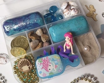 Magical Mermaid Sensory Play Dough Kit Homemade Playdough Homemade Playdoh Mermaid Toy Mermaid Craft Kids Gift Mermaid Toy Sensory Play Kit