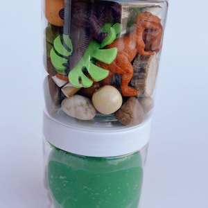 Play Dough To Go Dinosaur Jar Homemade Playdoh Jar Dino Gift Birthday Party Favours Kids Goodie Bag Kids Gift Class Favours Kids Toy