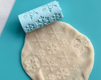 3D Printed Snowflake Roller - for Playdough or Kinetic Sand