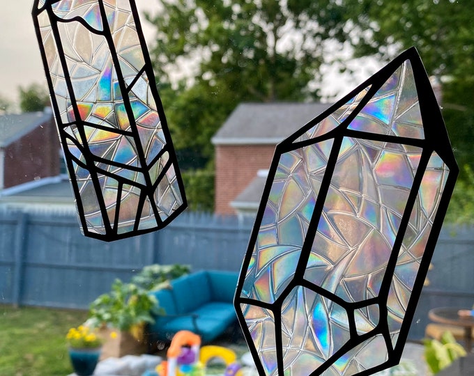 Suncatcher Sticker SET Healing Crystals Pair of Two Rainbow Etsy