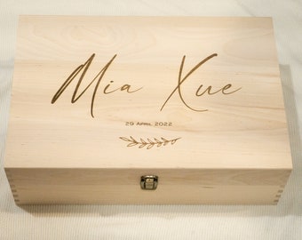 Personalised laser engraved keepsake wooden box | Wedding wishing well | Gift box