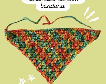 Rainbow Crochet Bandana