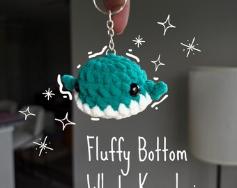 Fluffy Bottom Whale Keychain