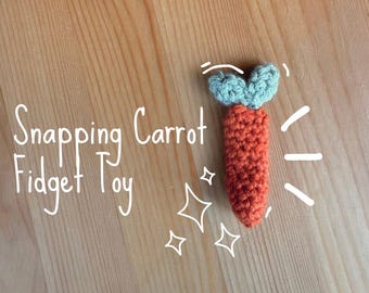 Crocheted Carrot Snapping Fidget Toy