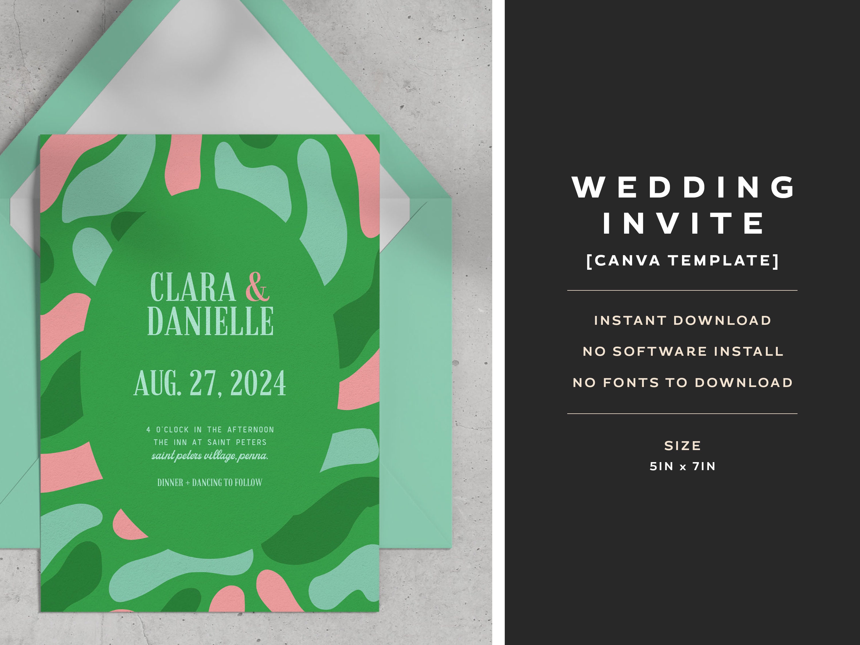 Invite Theme Colorful Retro Themed Wedding Invitation Printable Bold Wedding ...