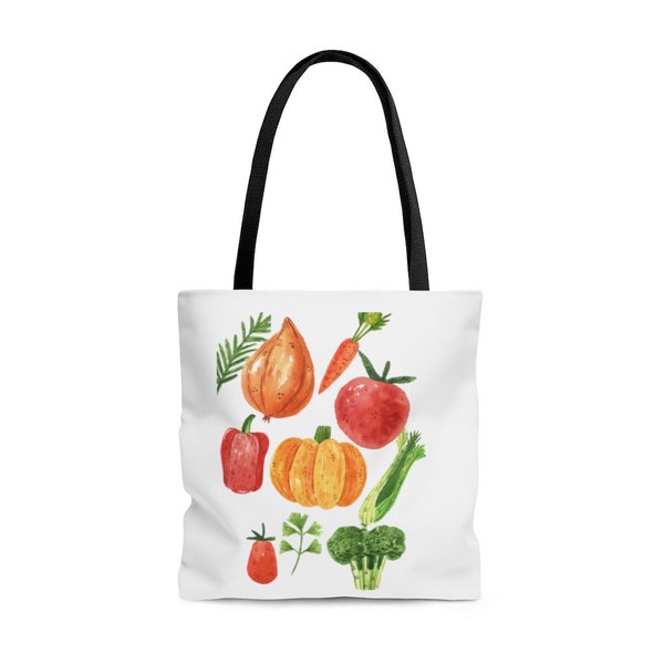 Veggie lover Tote Bag, Cottage core tote bag, school tote bag, Gift for teacher, Groceries shopping bag, Gift for teachersale