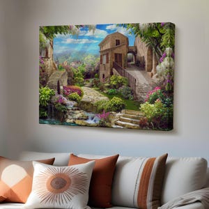Arte murale su tela con paesaggio europeo: decorazione naturale per la casa