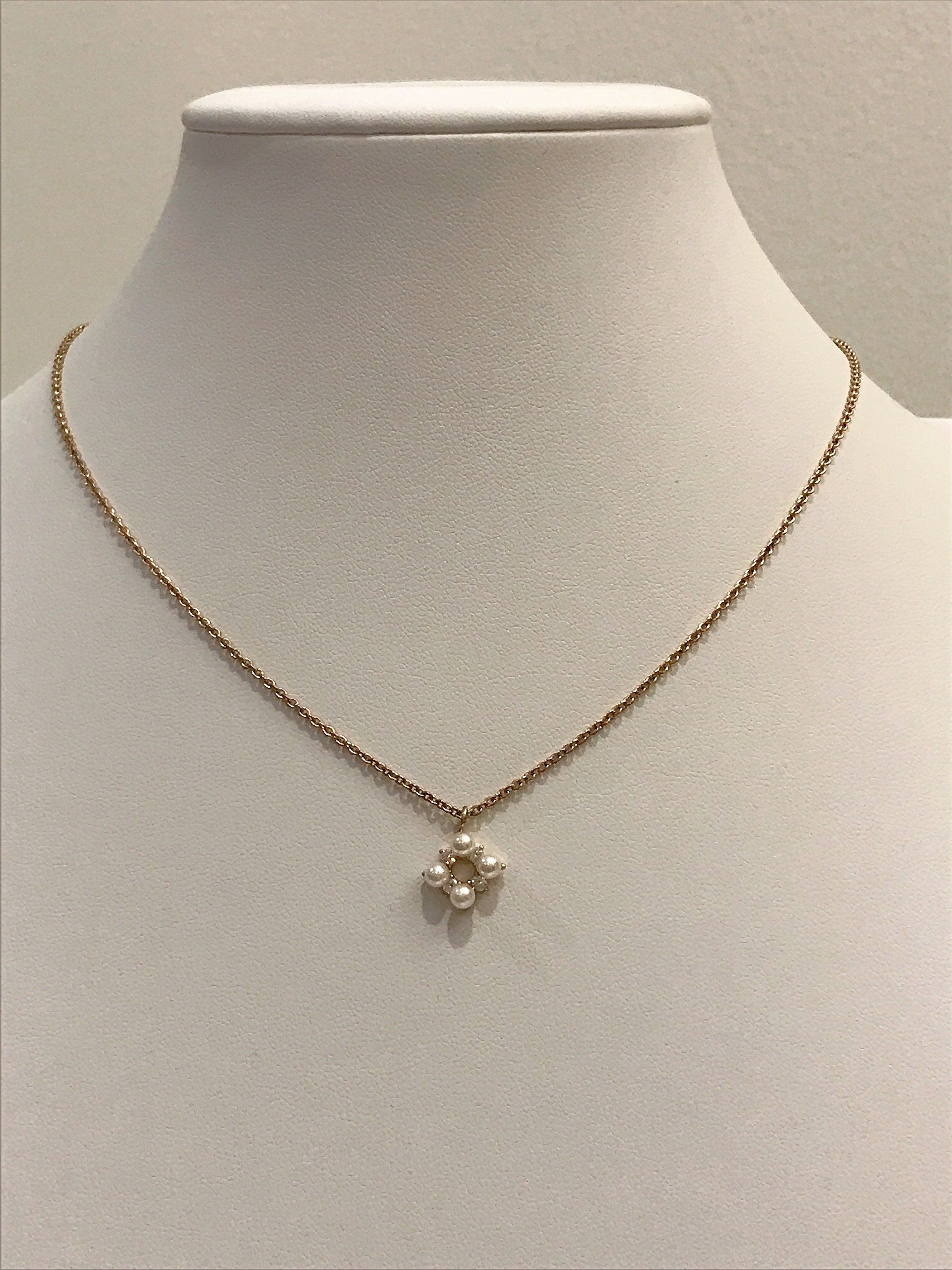 BANANA REPUBLIC Gold Tone Necklace Cubic Zirconia Etsy