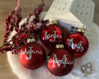 Weihnachtskugel personalisiert| Weihnachtskugel mit Namen| Christbaumkugel personalisiert| Glaskugeln| Weihnachtsbaumkugel zum Verschenken