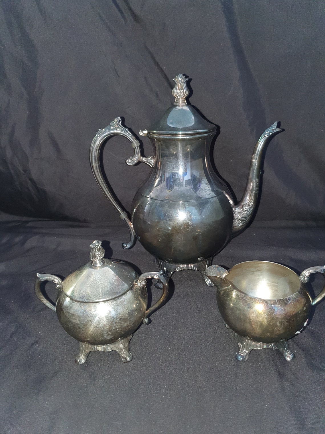 Vintage F.B. Rogers Silver Co. 1883 Silverplate Tea/coffee Pot, Creamer, Sugar Etsy
