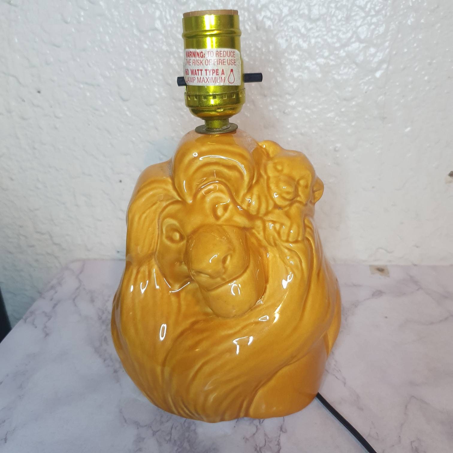 Vintage Disney the Lion King Simba Mufasa Ceramic Table Lamp (no Shade ...