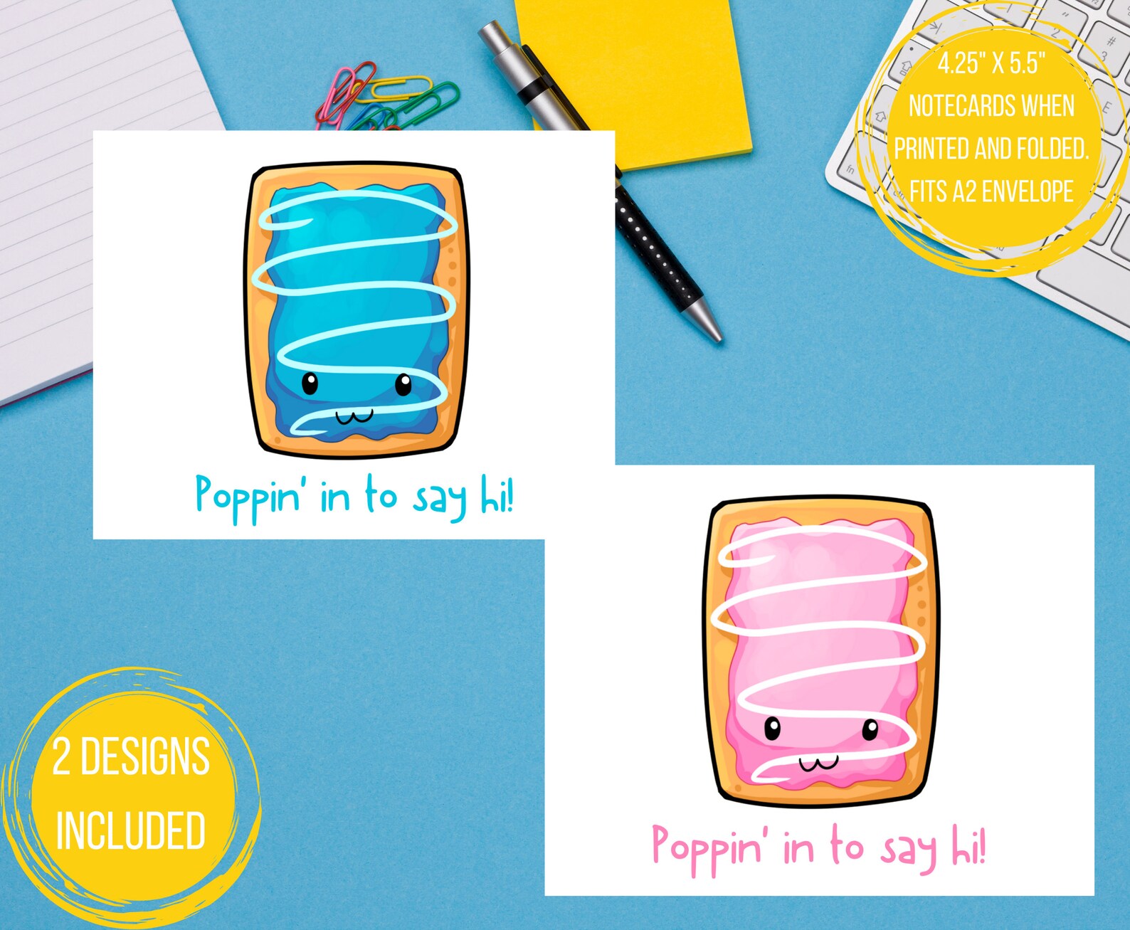 Poptart Greeting Card Digital Download PDF Print at Home | Etsy