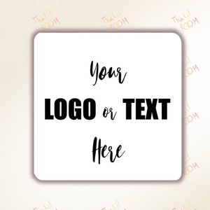 Pegatinas cuadradas personalizadas de 50 x 50 mm, pegatinas de texto personalizadas, pegatinas con el logotipo de pequeñas empresas, etiquetas comerciales, etiquetas de embalaje, etiquetas de envío