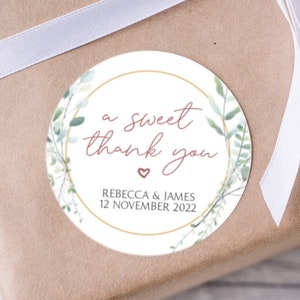 Greenery Wedding Labels, Custom wedding stickers for wedding favors, Thank you wedding stickers, Envelope Seals, Save the date stickers