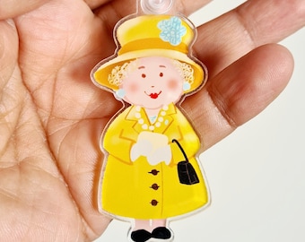 Queen Elizabeth Acrylic keychain, 21st birthday gift for her, 50th birthday gift for women, death anniversary gift, Elizabeth ii memorabilia