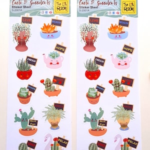 Kaktus Aufkleber, Sukkulenten Aufkleber, Süßer Planer, Laptop Aufkleber, Bullet Journal, Scrapbooking, Geburtstagsgeschenk für Freund, Ziel Aufkleber