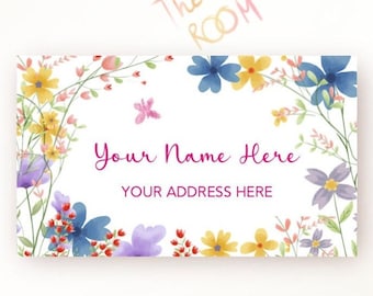 Etichette Per Indirizzi Con Fiori Di Campo, Etichette - Foto 3