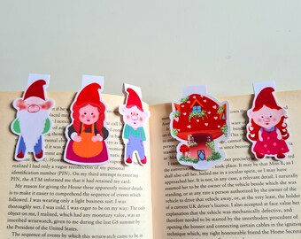 Gnome Family Magnetic Bookmark Set, Gifts for book lovers, Teacher Gifts, Planner Supplies, Page holder, Student gifts