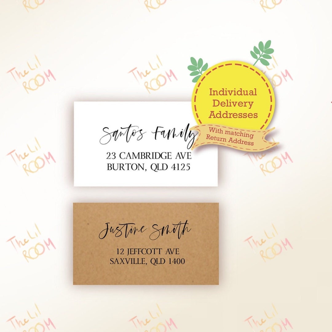 Personalised Individual Plain Delivery Address Label, Recipient Address ...