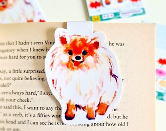 Pomeranian Magnetic Bookmark, Pomeranian Gifts for readers, for teens, Page Keeper, Dog Lover Gift, Dog gifts ideas, Favor bag fillers