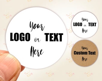 Custom Logo Stickers, Custom Text Stickers, Small Business Logo Stickers, Branding stickers, Round, Packaging labels, Postage Stickers