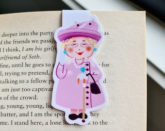Queen Elizabeth Bookmark, Pink Dress, Magnetic Bookmark, Gifts for Readers, Page Keeper, Great Britain, Royal Family, Memorabilia, British
