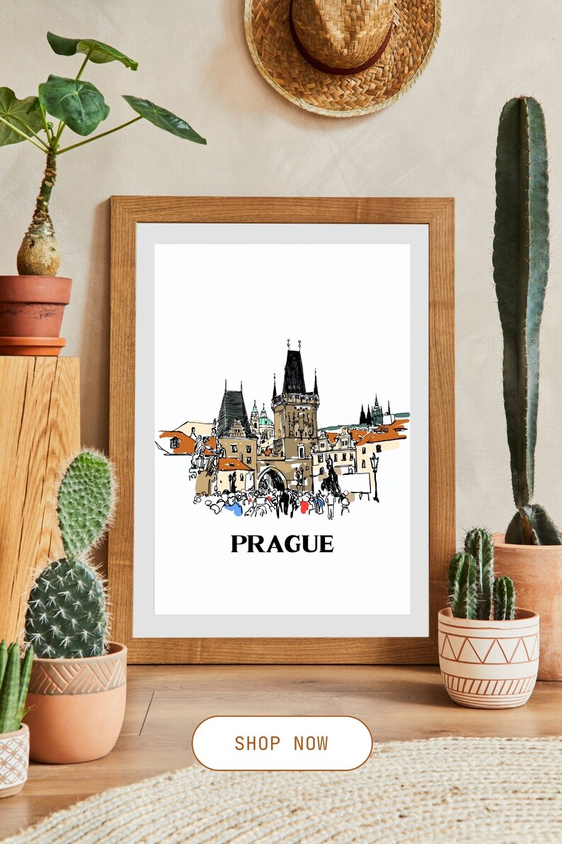 Prague Wall Art Prague Art Czech Republic Czech Republic Gifts Prague