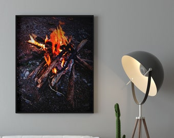 Wandbild mit Feuermotiv, Digitaler Download, Druckbares Wandbild, Druckbare Feuerfotografie, Wanddekoration mit Feuermotiv, Moderne Wohndekoration, Digitaler Kunstdruck