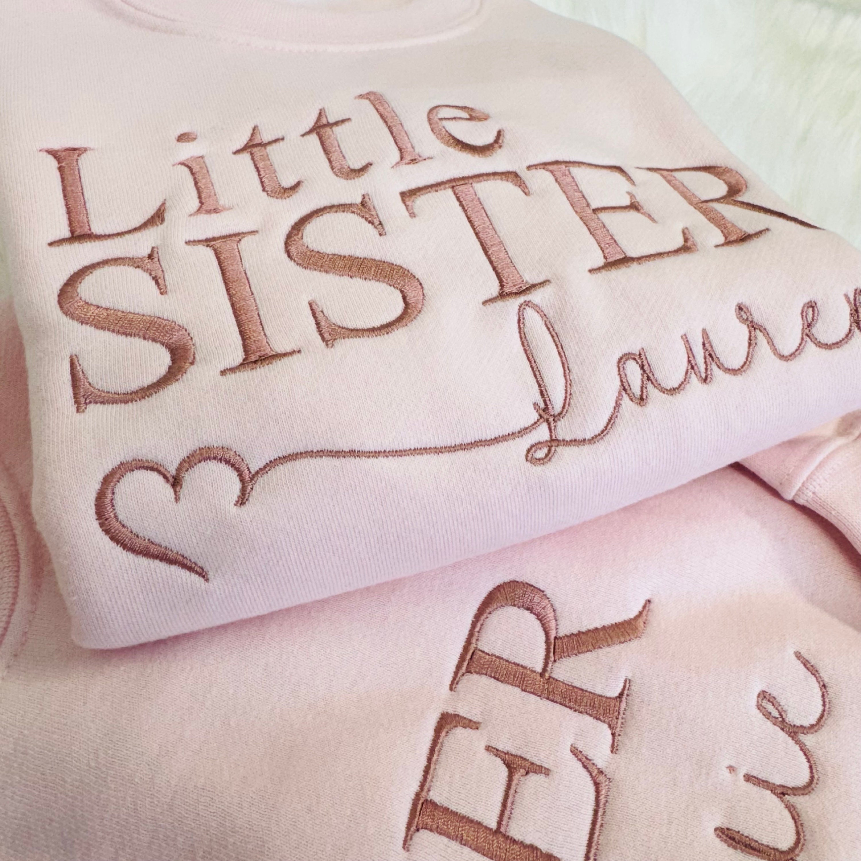 Personalised Big Sibling Embroidered Sweatshirt - Natural