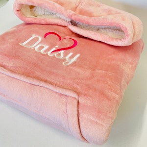 Heart Design Personalised Children&#39;s Oversized Hooded Sherpa Blanket