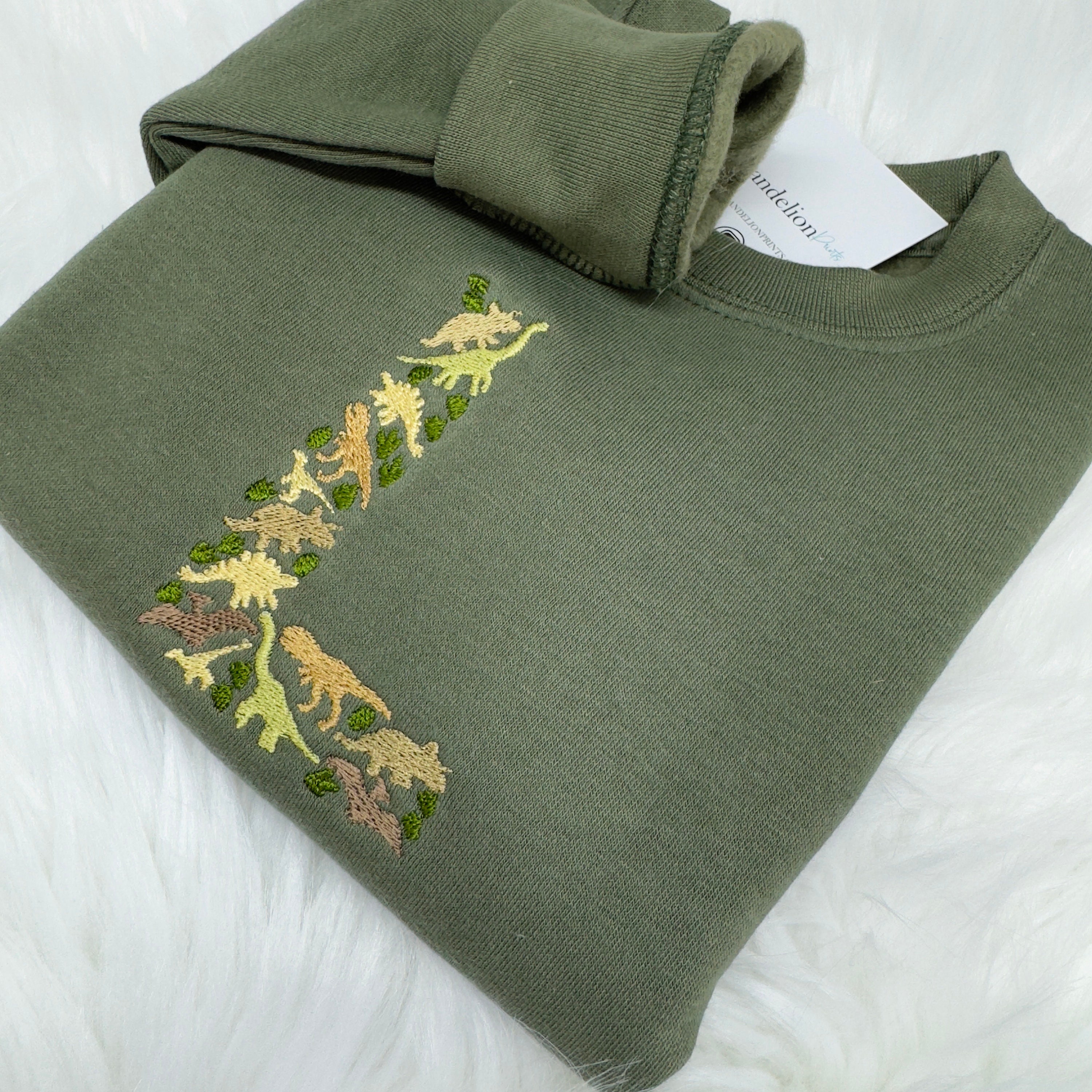 Personalised Embroidered Dino Initial Children's Sweatshirt - Various Colours To Choose From