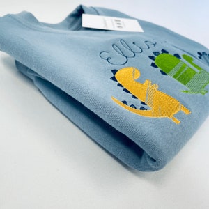 Cute and Colourful Children's Embroidered Dinosaur Sweater image 2