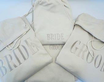 Embroidered Bride/Groom Organic Hoodie & Joggers Set