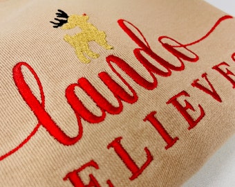 Children's ‘Believes’ Personalised Embroidered Christmas Sweater