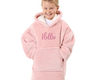 Personalised Adults & Children's Embroidered Oversized Hooded Sherpa Blanket