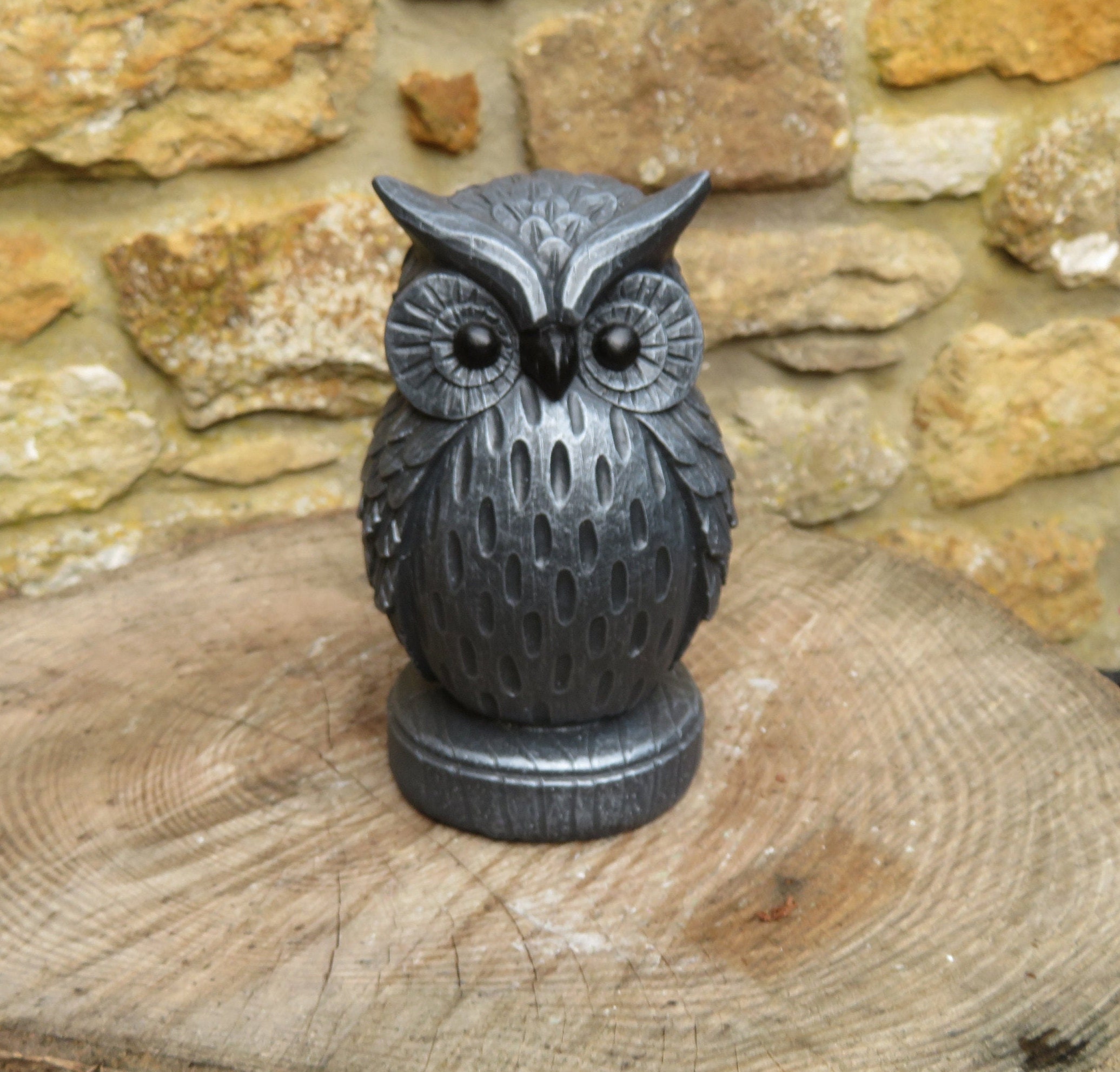 Stone Owl Garden/home Ornament Etsy UK