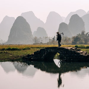 Chinese Mountain print, Yangshuo Print, Chinese Culture, Chinese decor, Chinese Wall Art, Chinese art, Downloadable print, Wall art