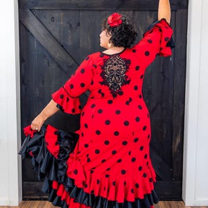 red and black spanish dress A Girls Black/Red Flamenco Dress