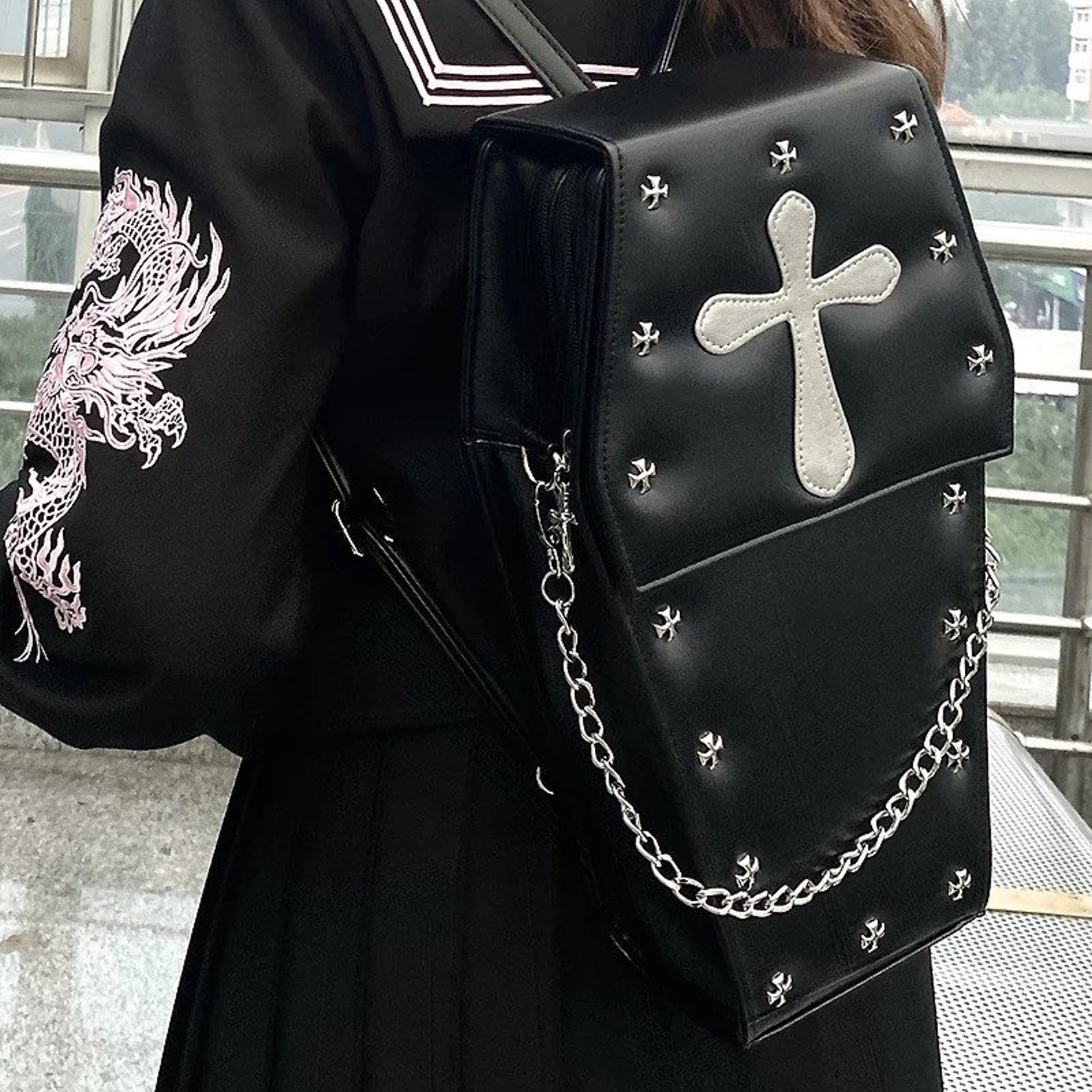 Coffin Bag Coffin Backpack Goth Purse Coffin Purse Etsy