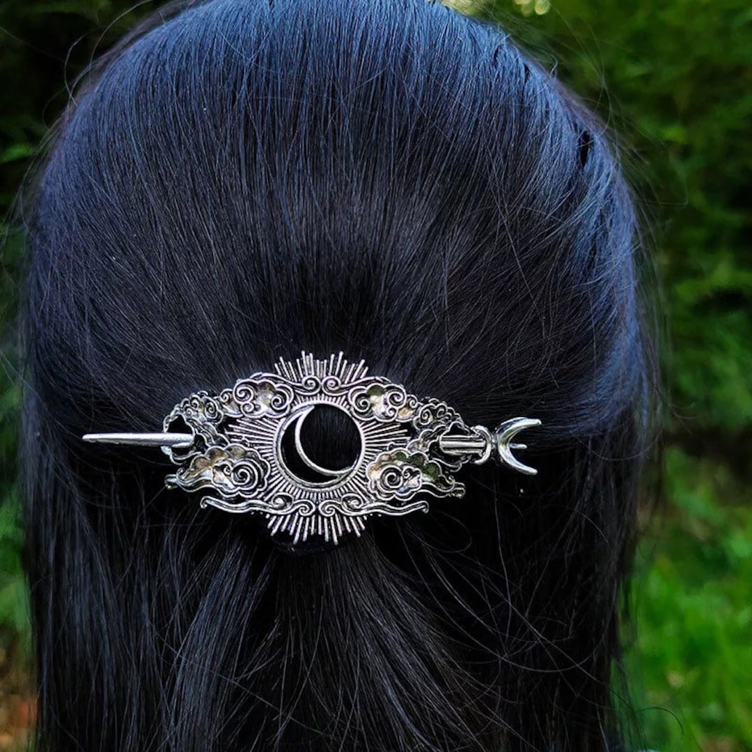 Goth Hair Clip Goth Hair Accessories Moon Hair Clip Etsy